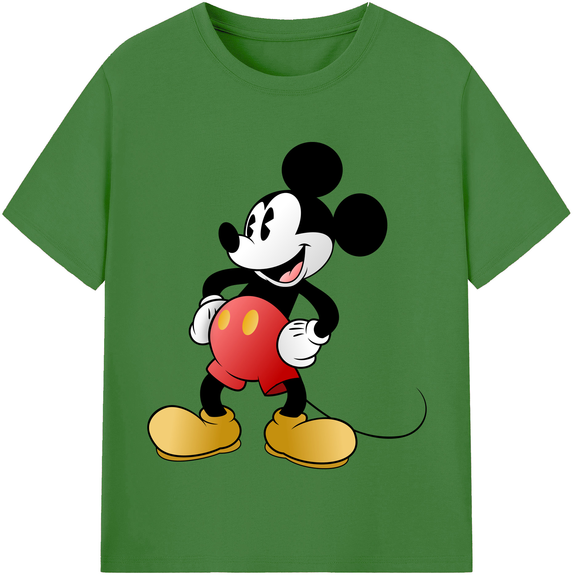 （画像用） ミッキーマウス Mickey Mouse レディースカジュアルプリントTシャツ（綿100％）